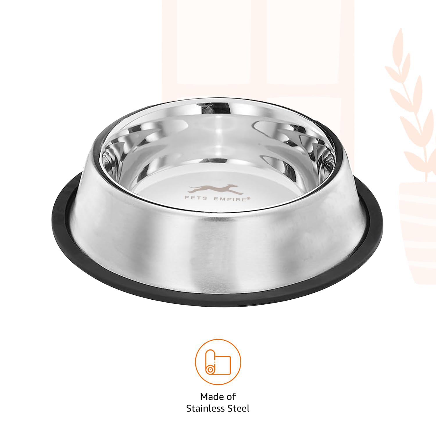 Stainless Steel Dog Feeding Bowl — Pack of 2 | Hygienic, Durable & Non-Slip