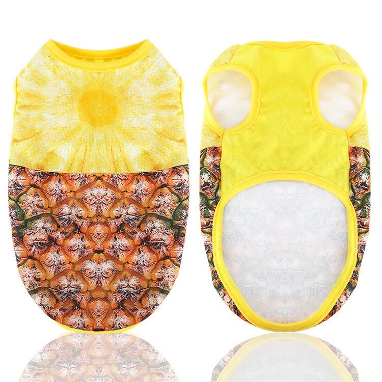 KUTKUT Fruit Print Breathable Mesh Summer Vest for Small Dogs — Stay Cool in Style