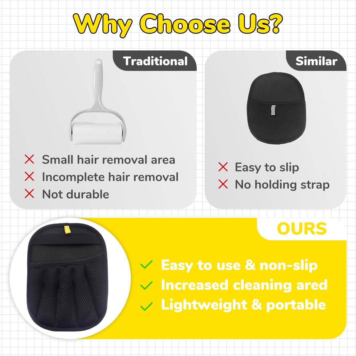 Pet Hair Removal Grooming Glove for Dogs & Cats — Groom While You Bond