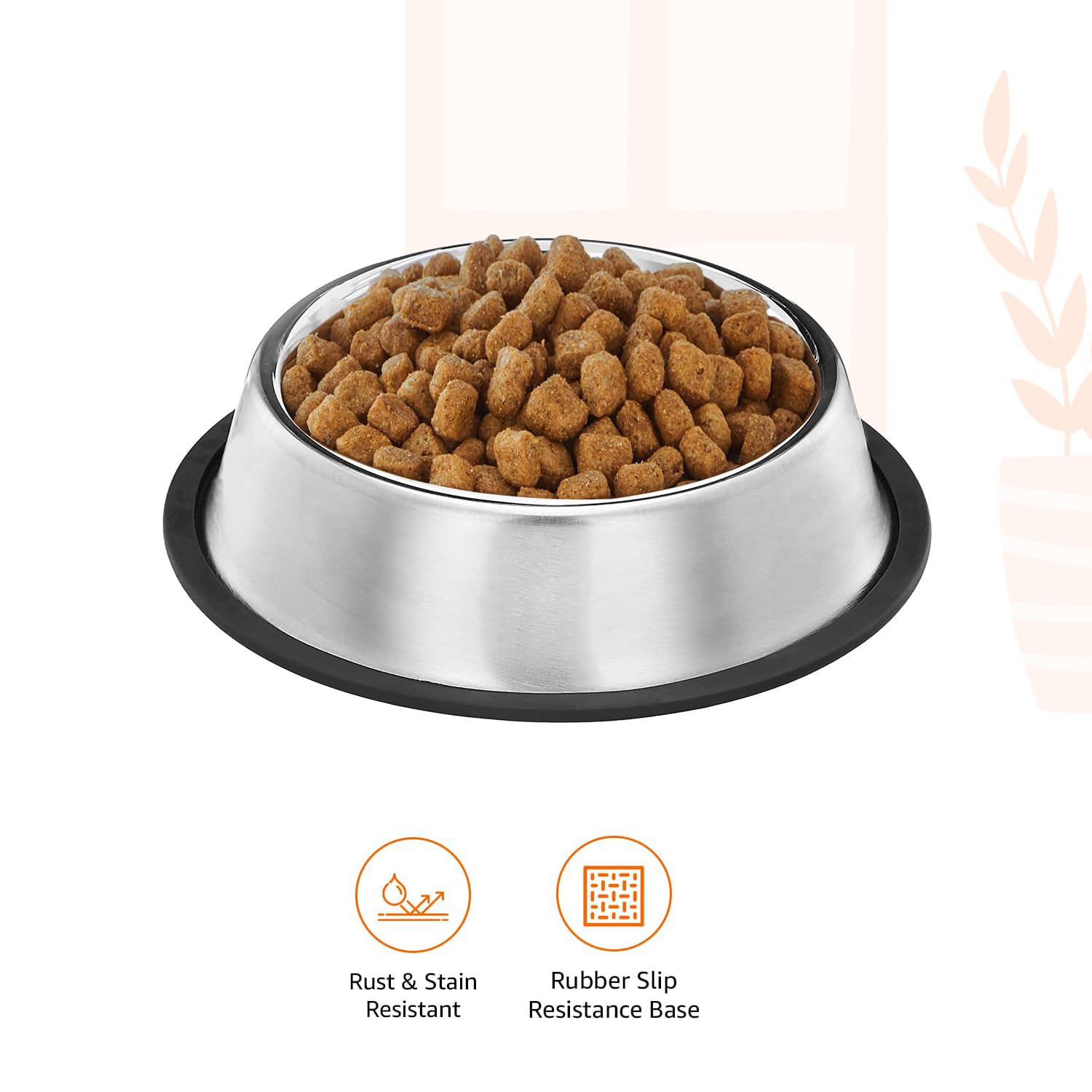 Stainless Steel Dog Feeding Bowl — Pack of 2 | Hygienic, Durable & Non-Slip