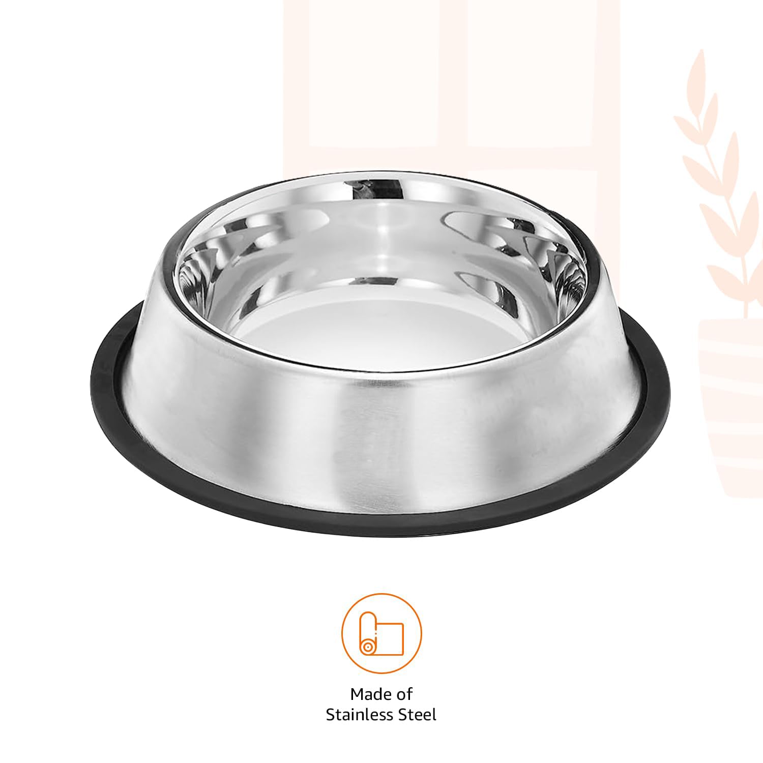 Stainless Steel Dog Feeding Bowl — Pack of 2 | Hygienic, Durable & Non-Slip