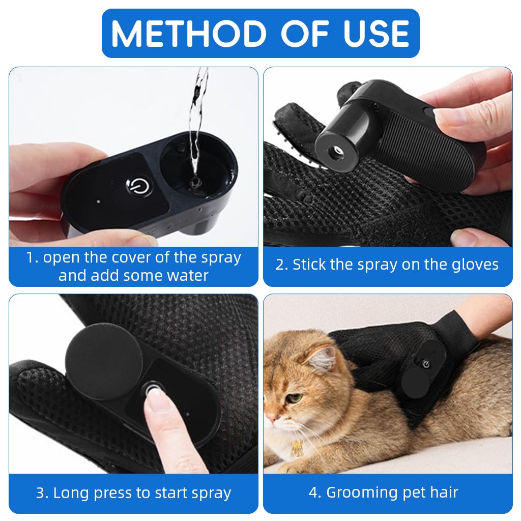 Pet Hair Removal Grooming Glove for Dogs & Cats — Groom While You Bond