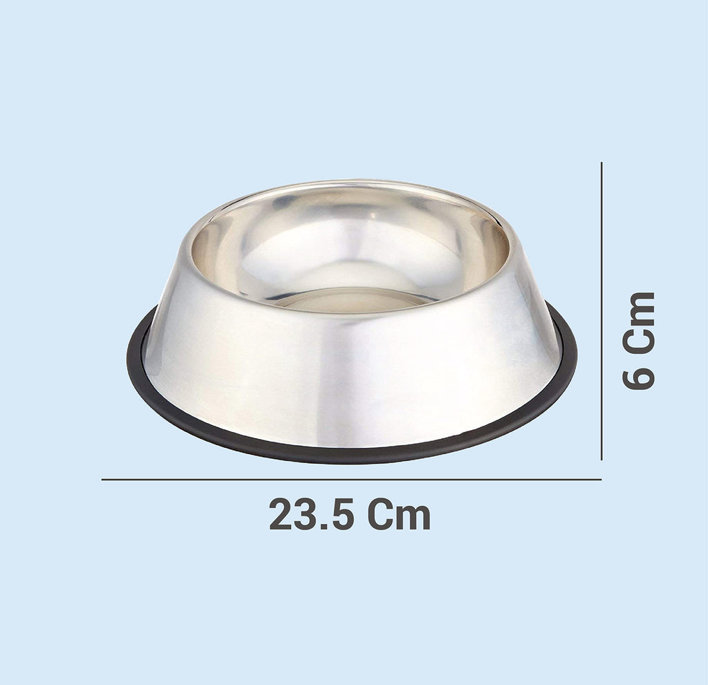 Stainless Steel Dog Feeding Bowl — Pack of 2 | Hygienic, Durable & Non-Slip