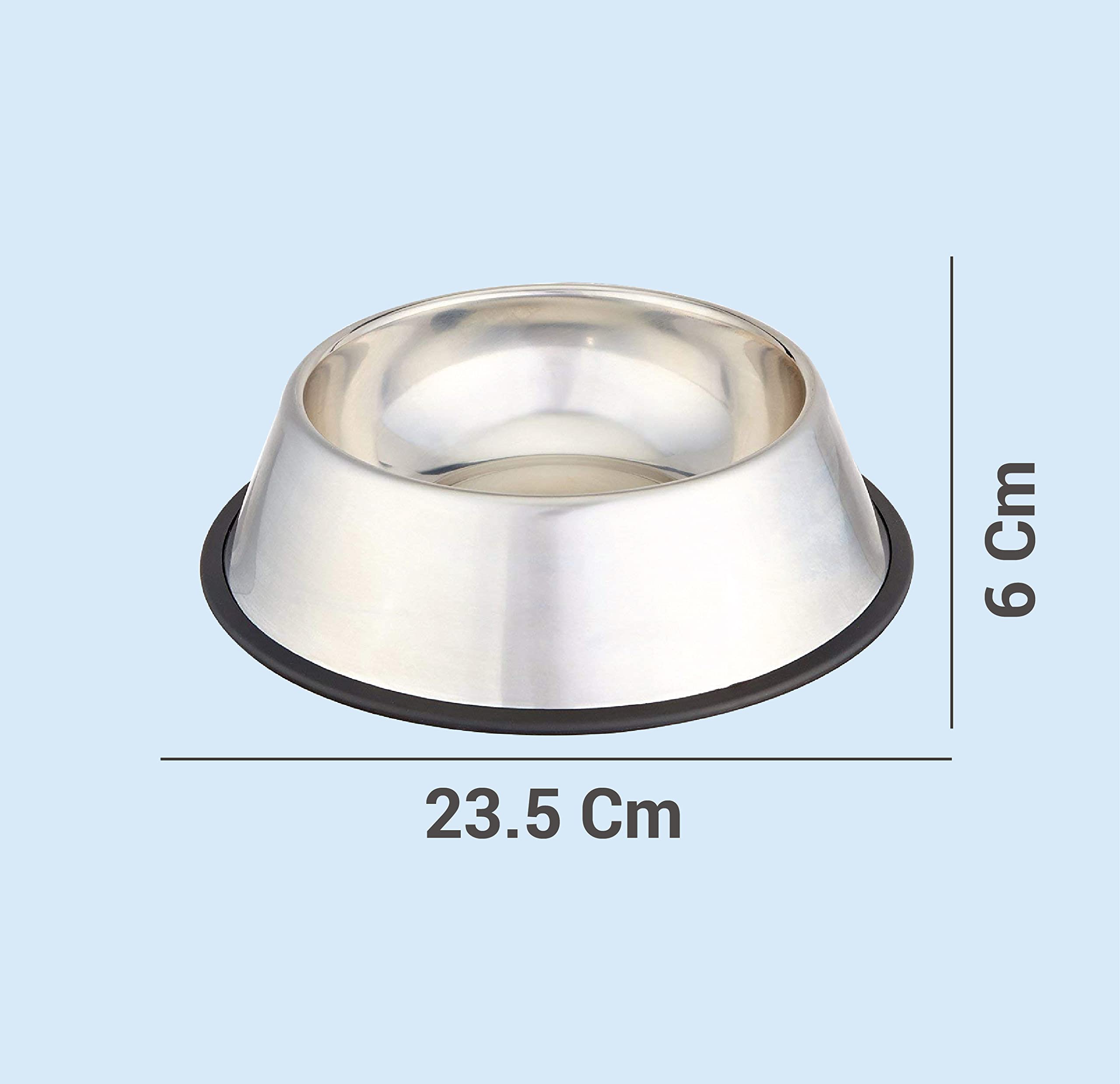 Stainless Steel Dog Feeding Bowl — Pack of 2 | Hygienic, Durable & Non-Slip