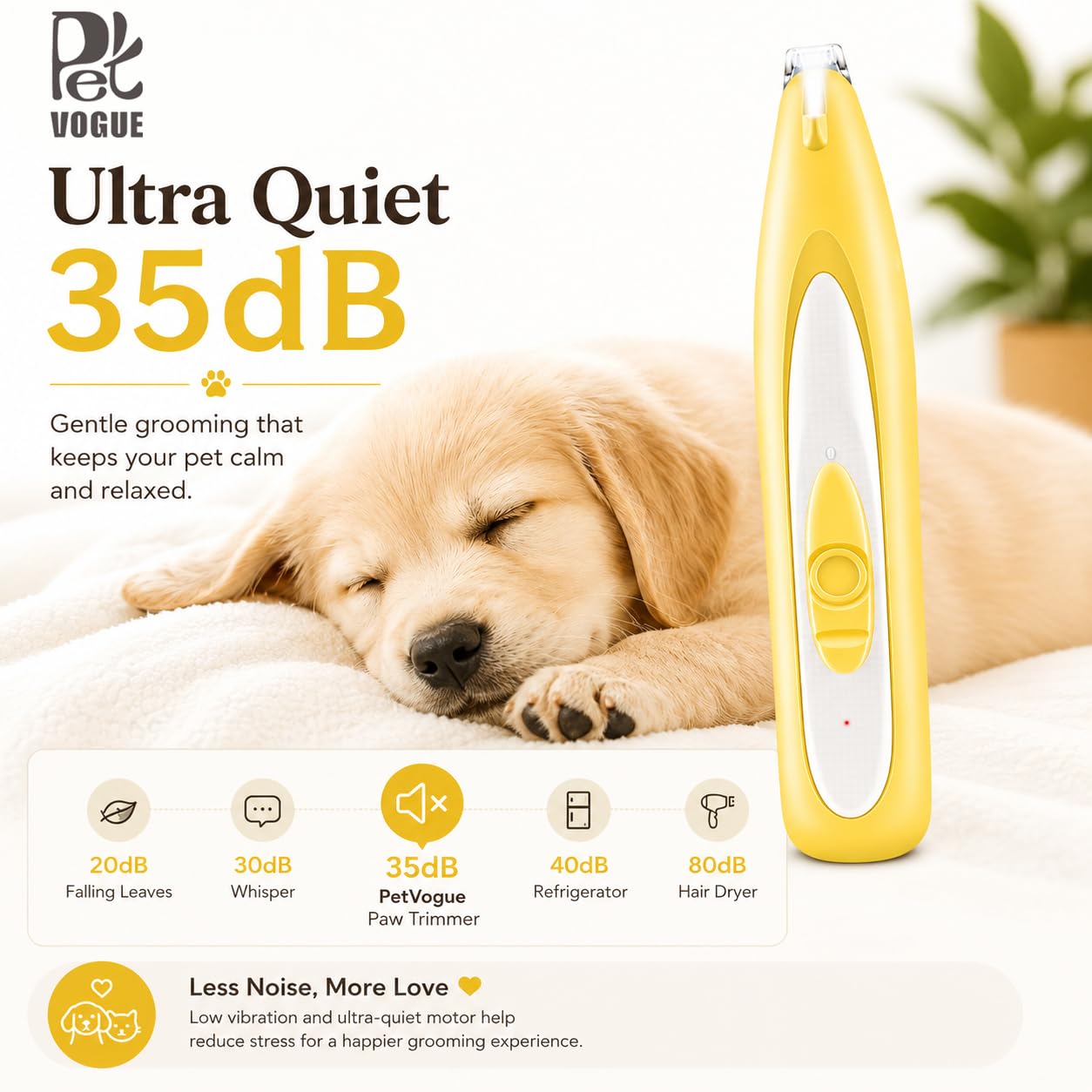 Rechargeable Pet Nail Grinder & Clipper with LED — Quiet, Safe & Stress-Free