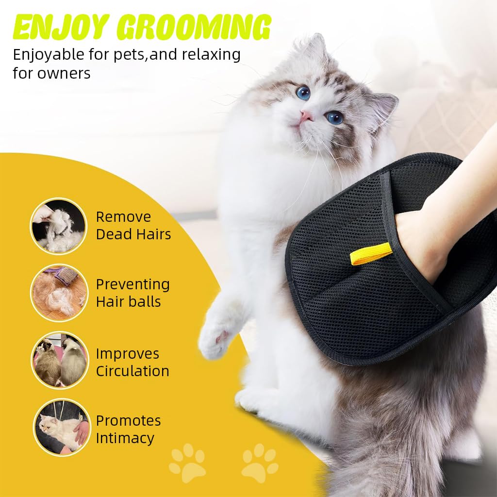 Pet Hair Removal Grooming Glove for Dogs & Cats — Groom While You Bond