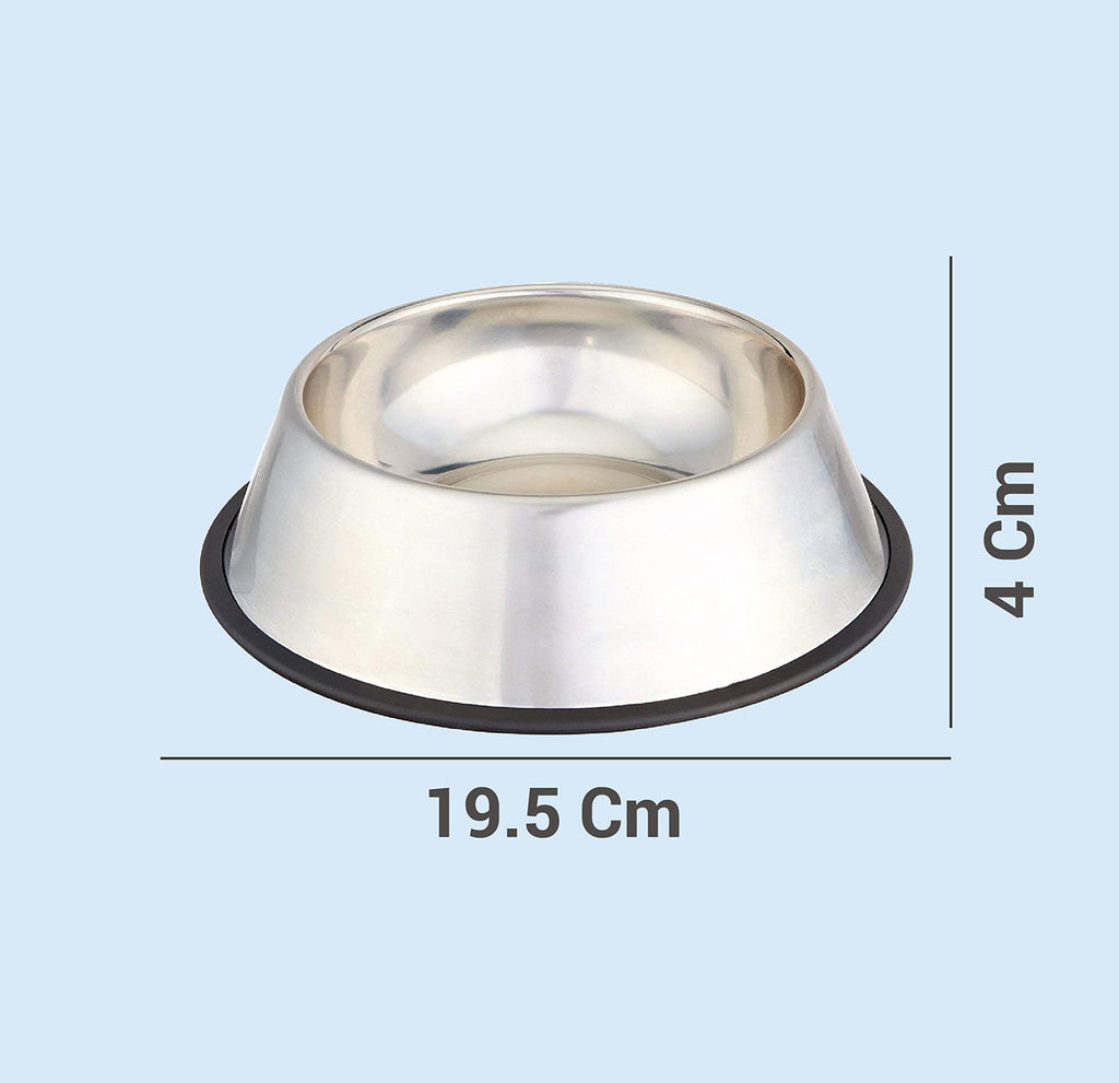 Stainless Steel Dog Feeding Bowl — Pack of 2 | Hygienic, Durable & Non-Slip