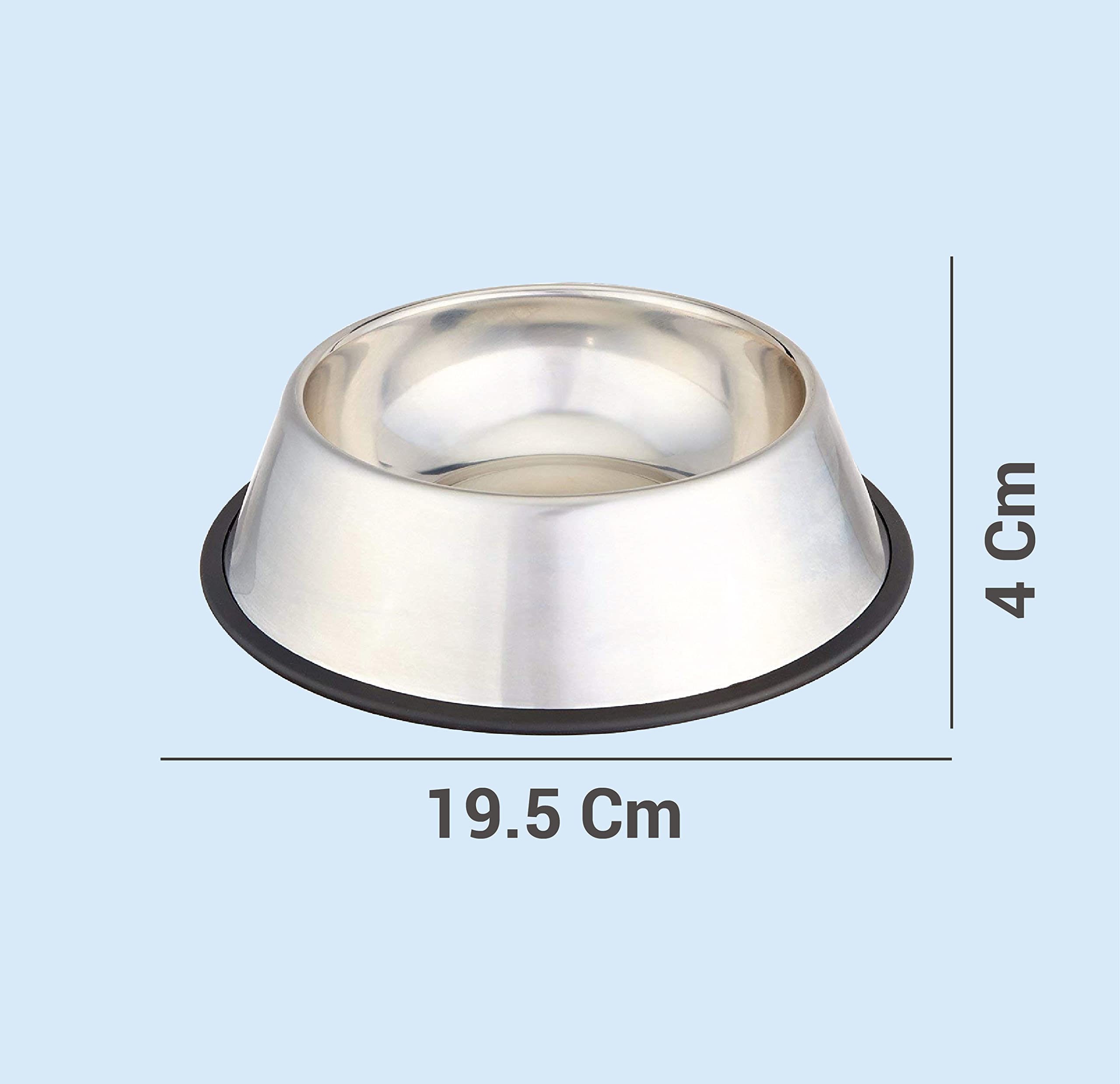 Stainless Steel Dog Feeding Bowl — Pack of 2 | Hygienic, Durable & Non-Slip