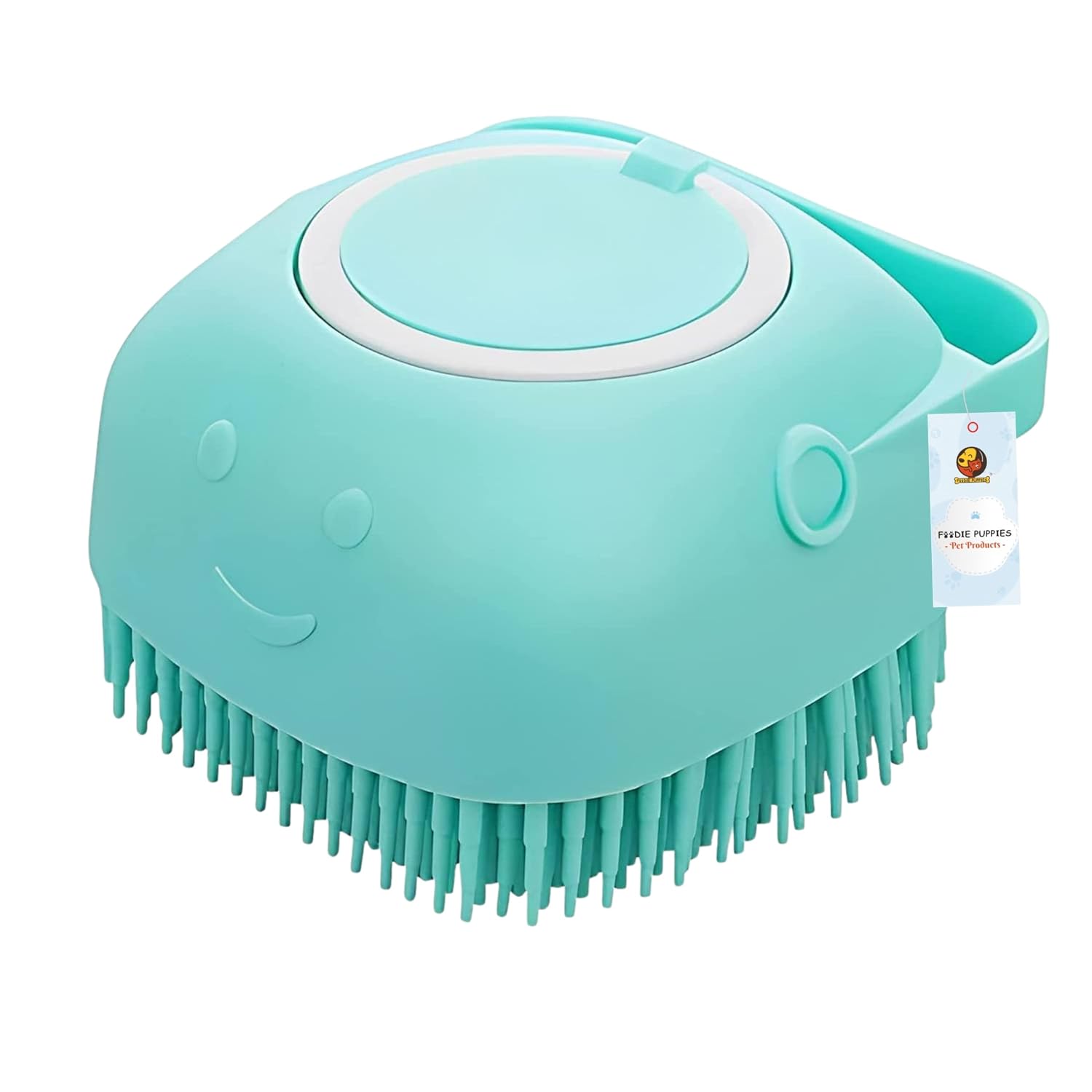 Silicone Dog Bath Brush with Shampoo Dispenser — 2-in-1 Lather & Massage