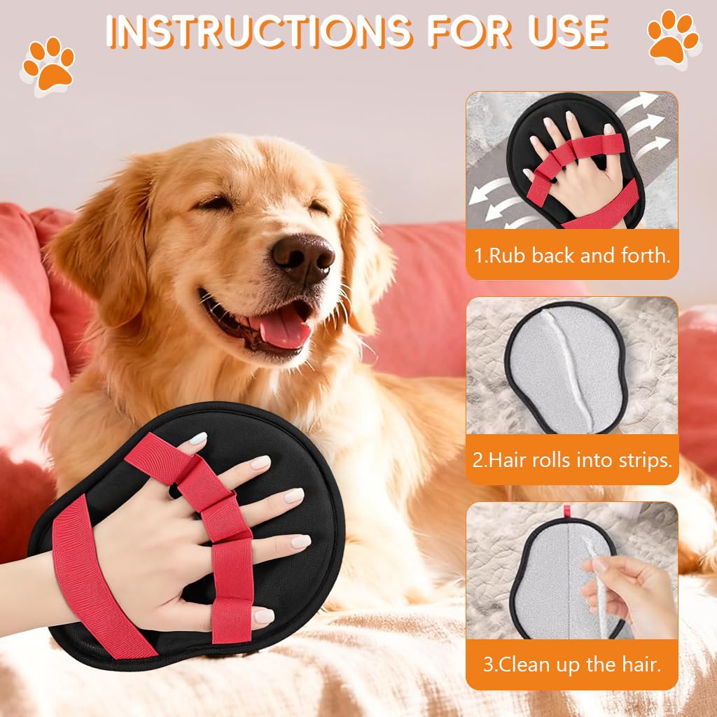 Pet Hair Removal Grooming Glove for Dogs & Cats — Groom While You Bond