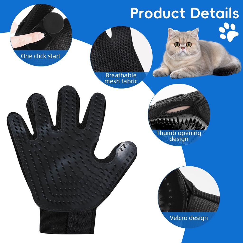 Pet Hair Removal Grooming Glove for Dogs & Cats — Groom While You Bond