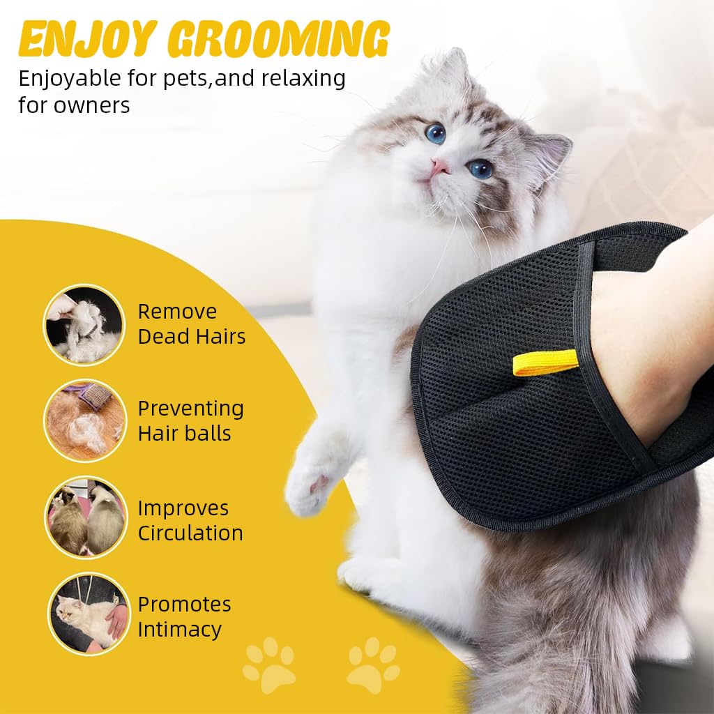 Pet Hair Removal Grooming Glove for Dogs & Cats — Groom While You Bond
