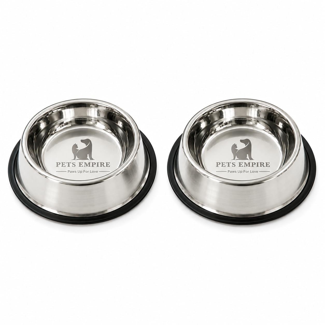 Stainless Steel Dog Feeding Bowl — Pack of 2 | Hygienic, Durable & Non-Slip