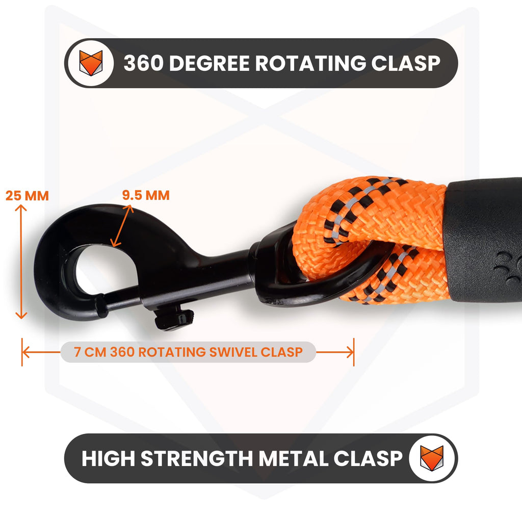 Heavy Duty Reflective Dog Leash with Padded Handle — Safe Walks Day & Night
