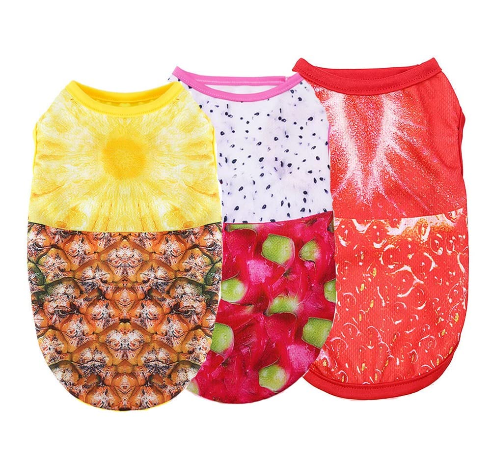 KUTKUT Fruit Print Breathable Mesh Summer Vest for Small Dogs — Stay Cool in Style