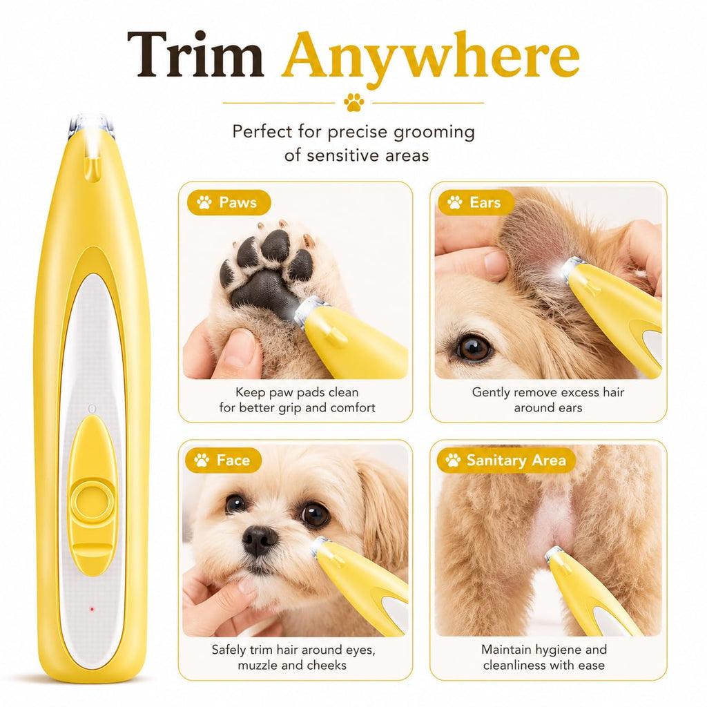 Rechargeable Pet Nail Grinder & Clipper with LED — Quiet, Safe & Stress-Free