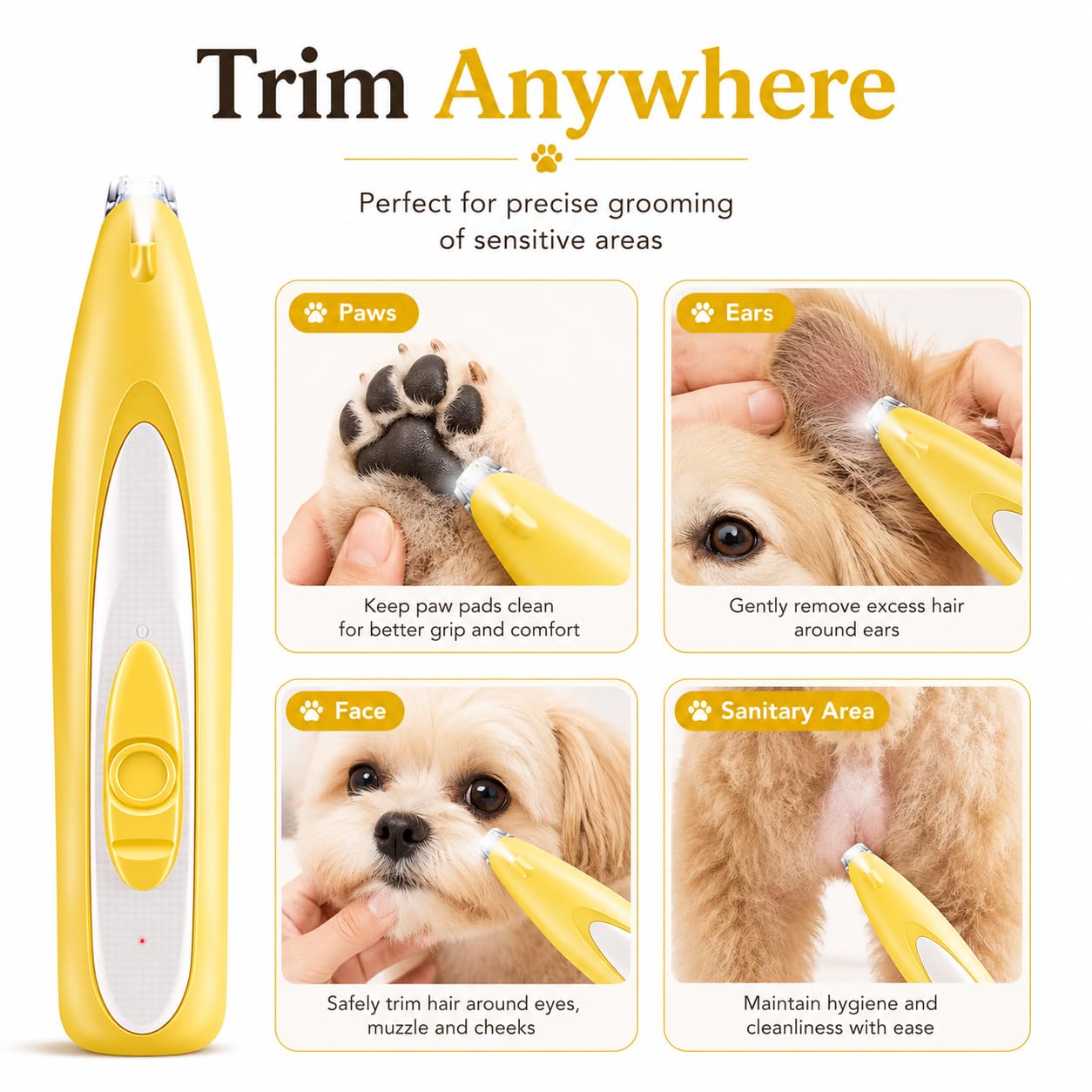Rechargeable Pet Nail Grinder & Clipper with LED — Quiet, Safe & Stress-Free