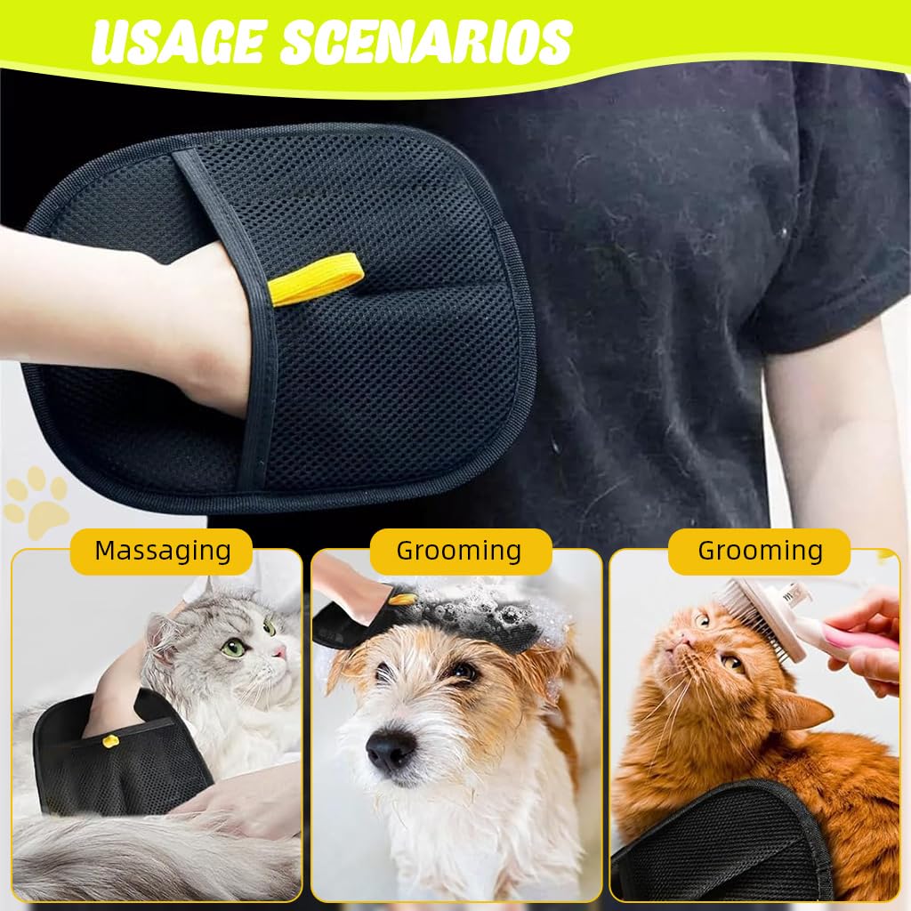 Pet Hair Removal Grooming Glove for Dogs & Cats — Groom While You Bond