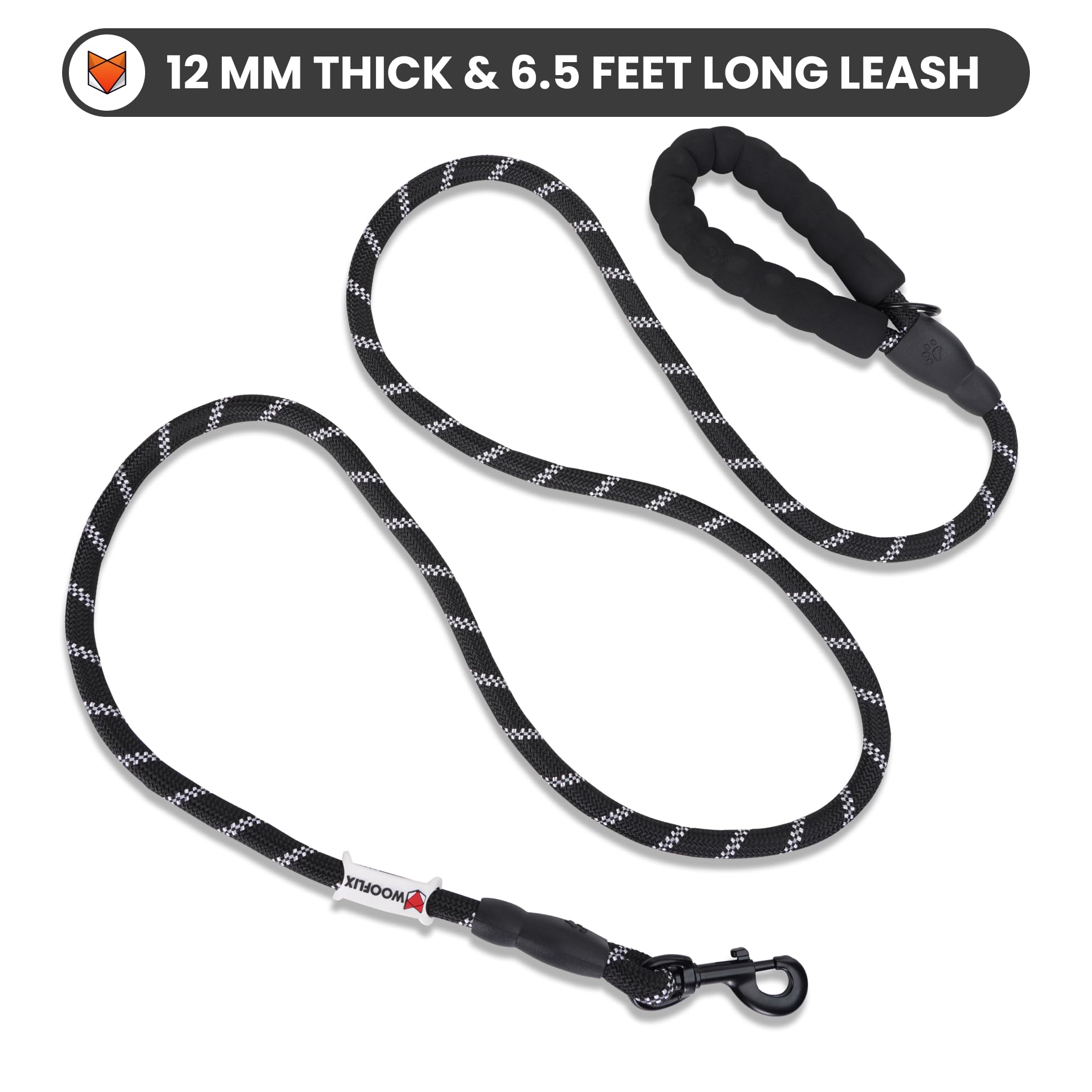 Heavy Duty Reflective Dog Leash with Padded Handle — Safe Walks Day & Night
