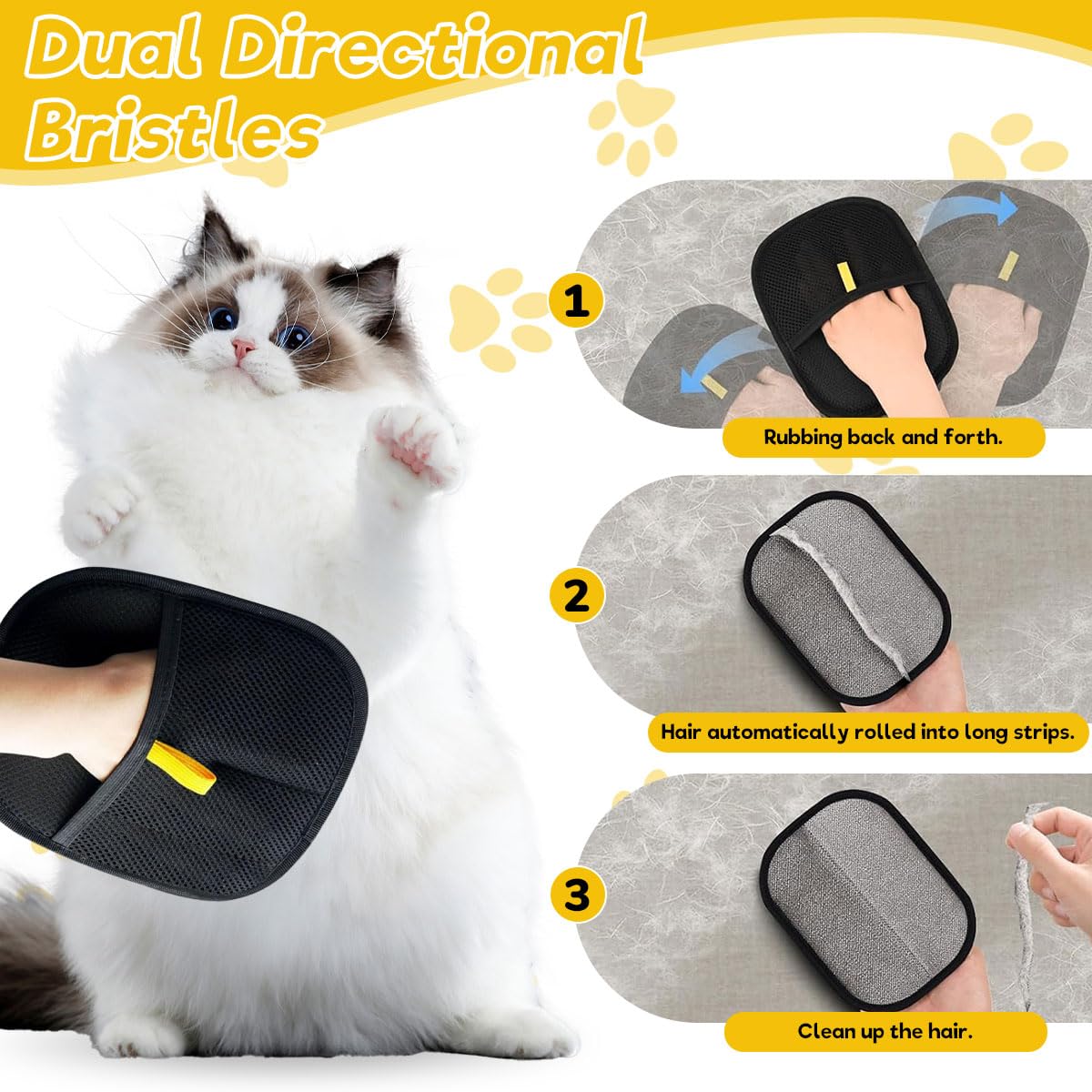 Pet Hair Removal Grooming Glove for Dogs & Cats — Groom While You Bond