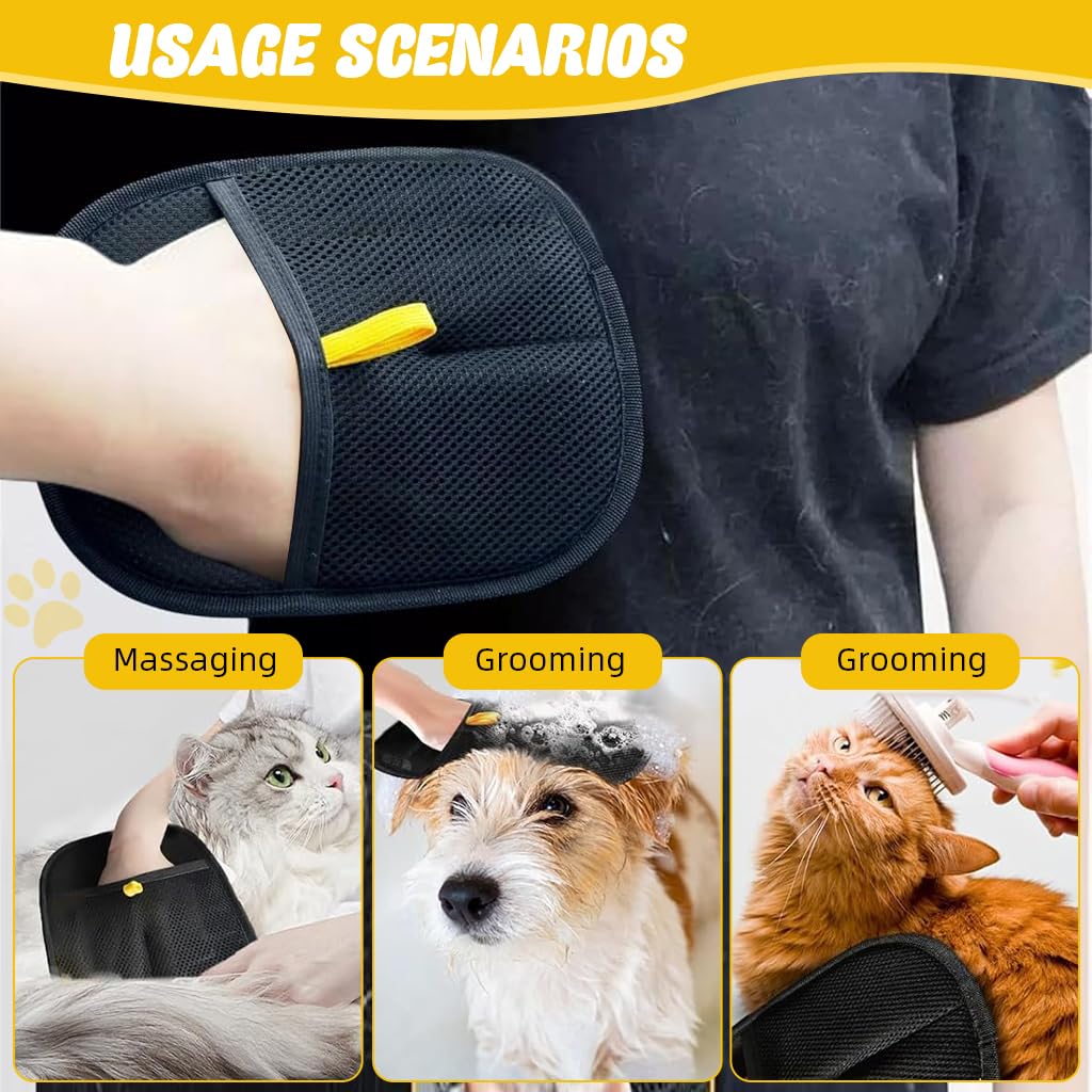 Pet Hair Removal Grooming Glove for Dogs & Cats — Groom While You Bond