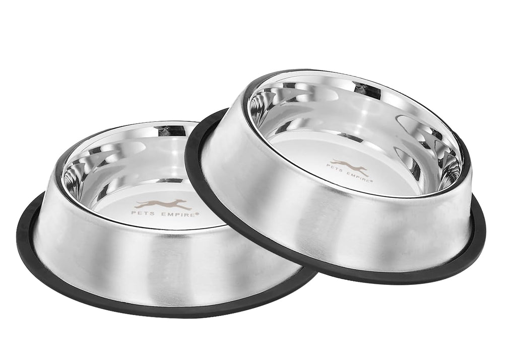 Stainless Steel Dog Feeding Bowl — Pack of 2 | Hygienic, Durable & Non-Slip
