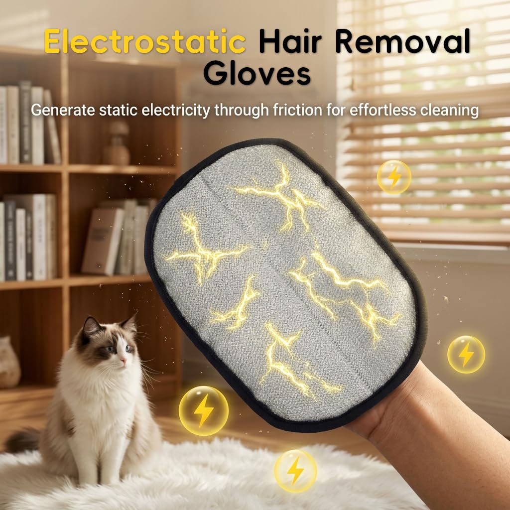 Pet Hair Removal Grooming Glove for Dogs & Cats — Groom While You Bond