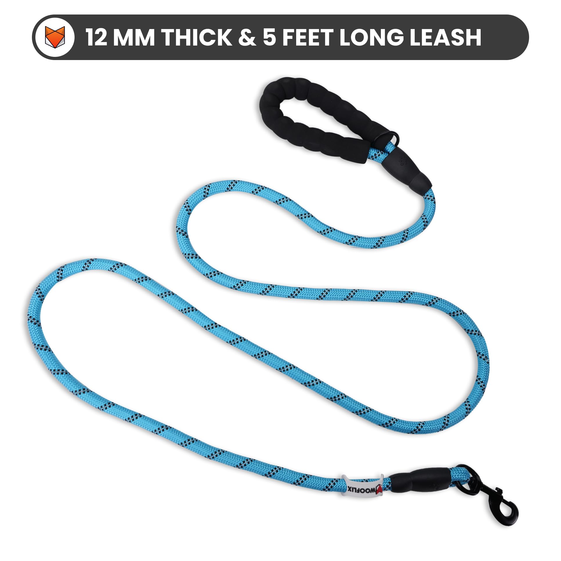 Heavy Duty Reflective Dog Leash with Padded Handle — Safe Walks Day & Night