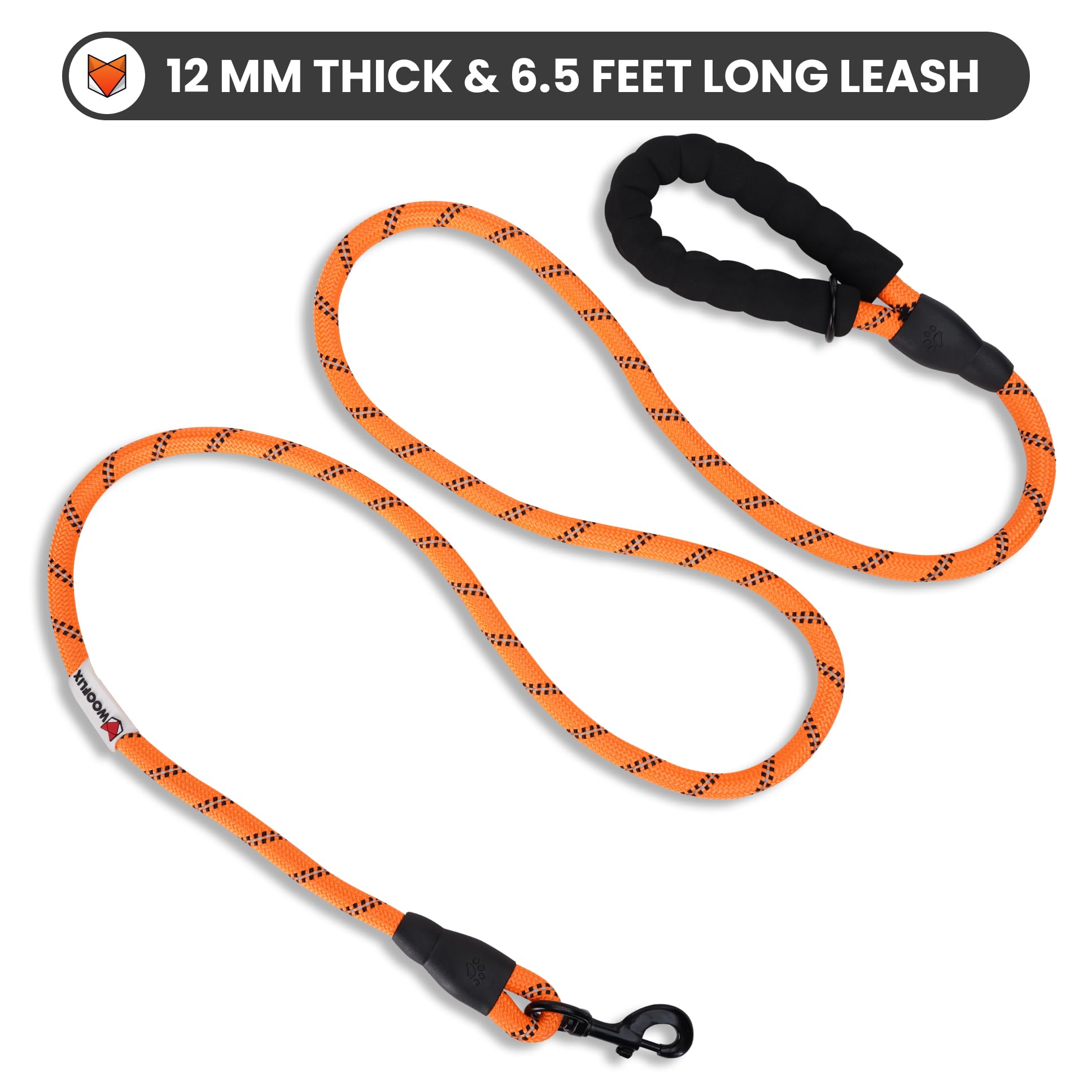 Heavy Duty Reflective Dog Leash with Padded Handle — Safe Walks Day & Night
