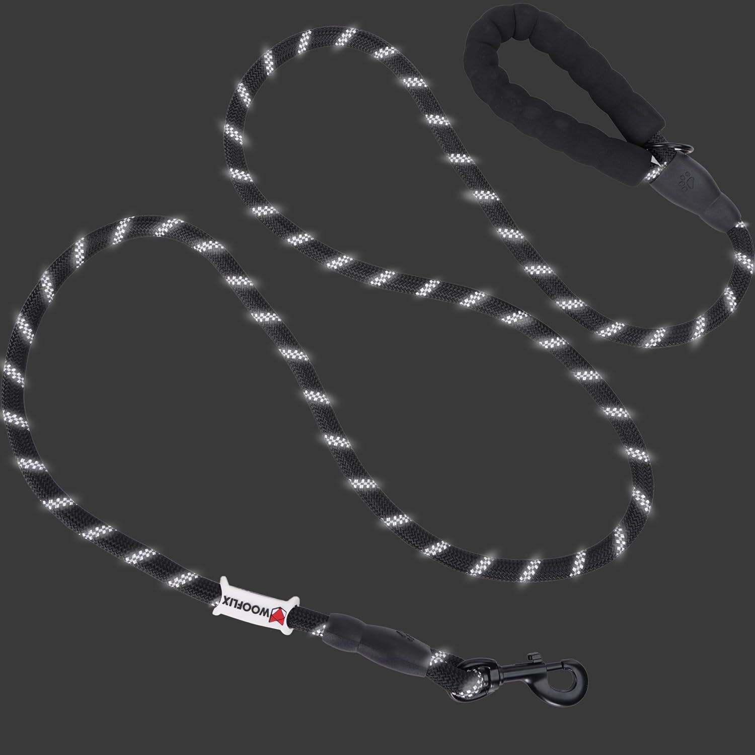 Heavy Duty Reflective Dog Leash with Padded Handle — Safe Walks Day & Night