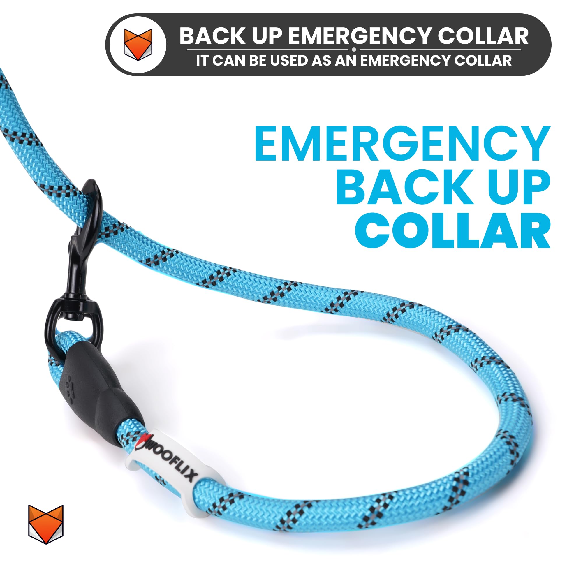 Heavy Duty Reflective Dog Leash with Padded Handle — Safe Walks Day & Night