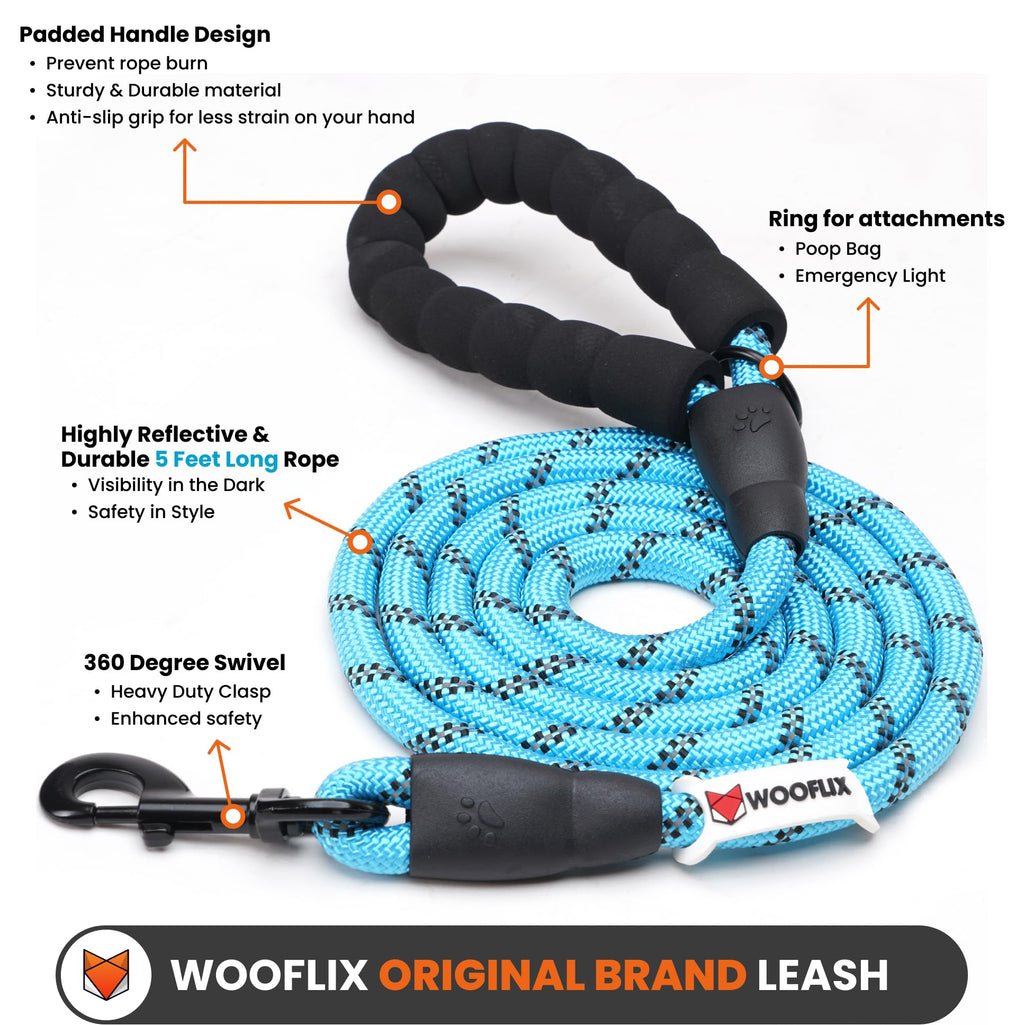 Heavy Duty Reflective Dog Leash with Padded Handle — Safe Walks Day & Night