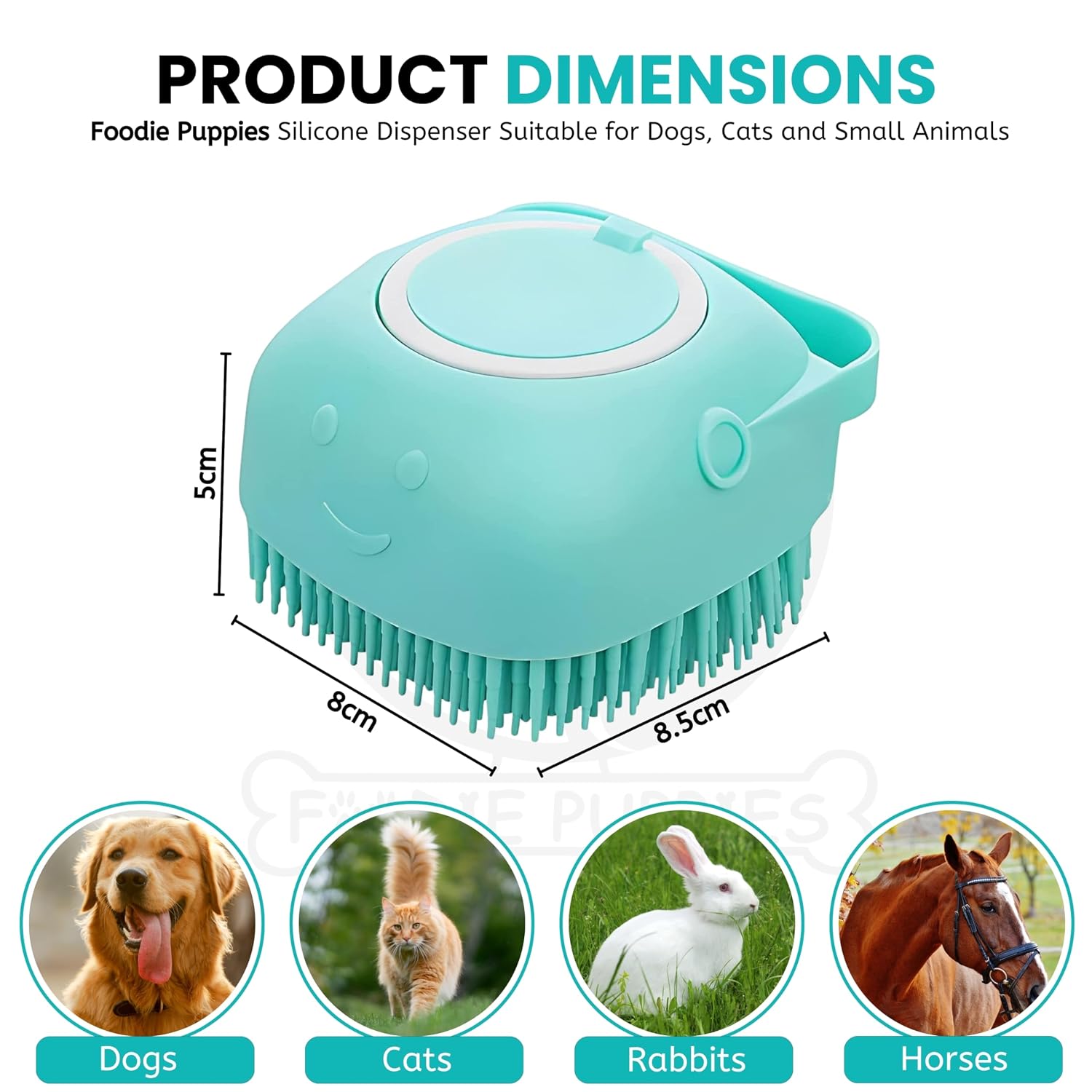Silicone Dog Bath Brush with Shampoo Dispenser — 2-in-1 Lather & Massage